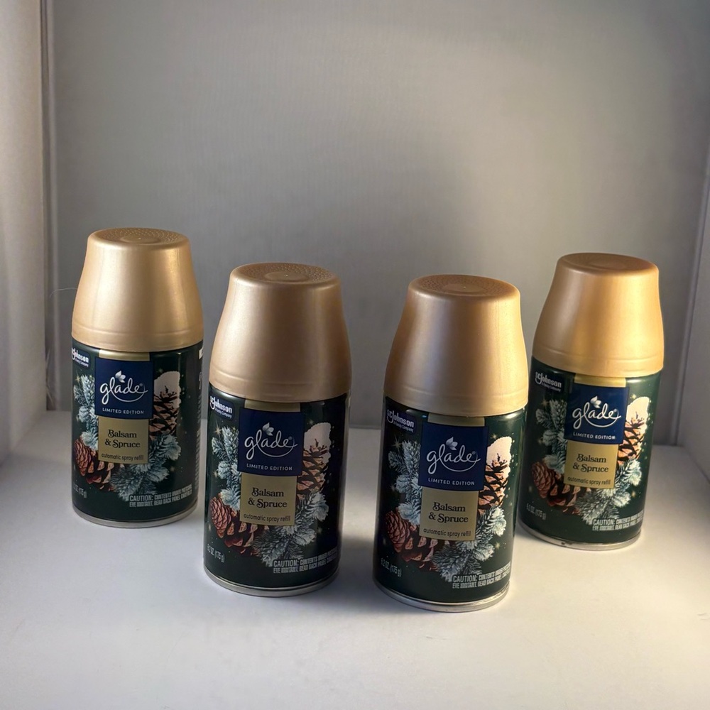 Qty 4 - Glade *Limited Edition* Automatic Spray Air Refill‎ Balsam and Spruce